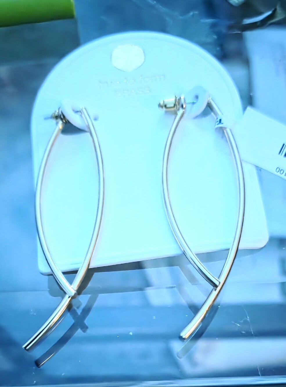 True to Form Brass Modern Gold Curved Hoop Earrings for Women